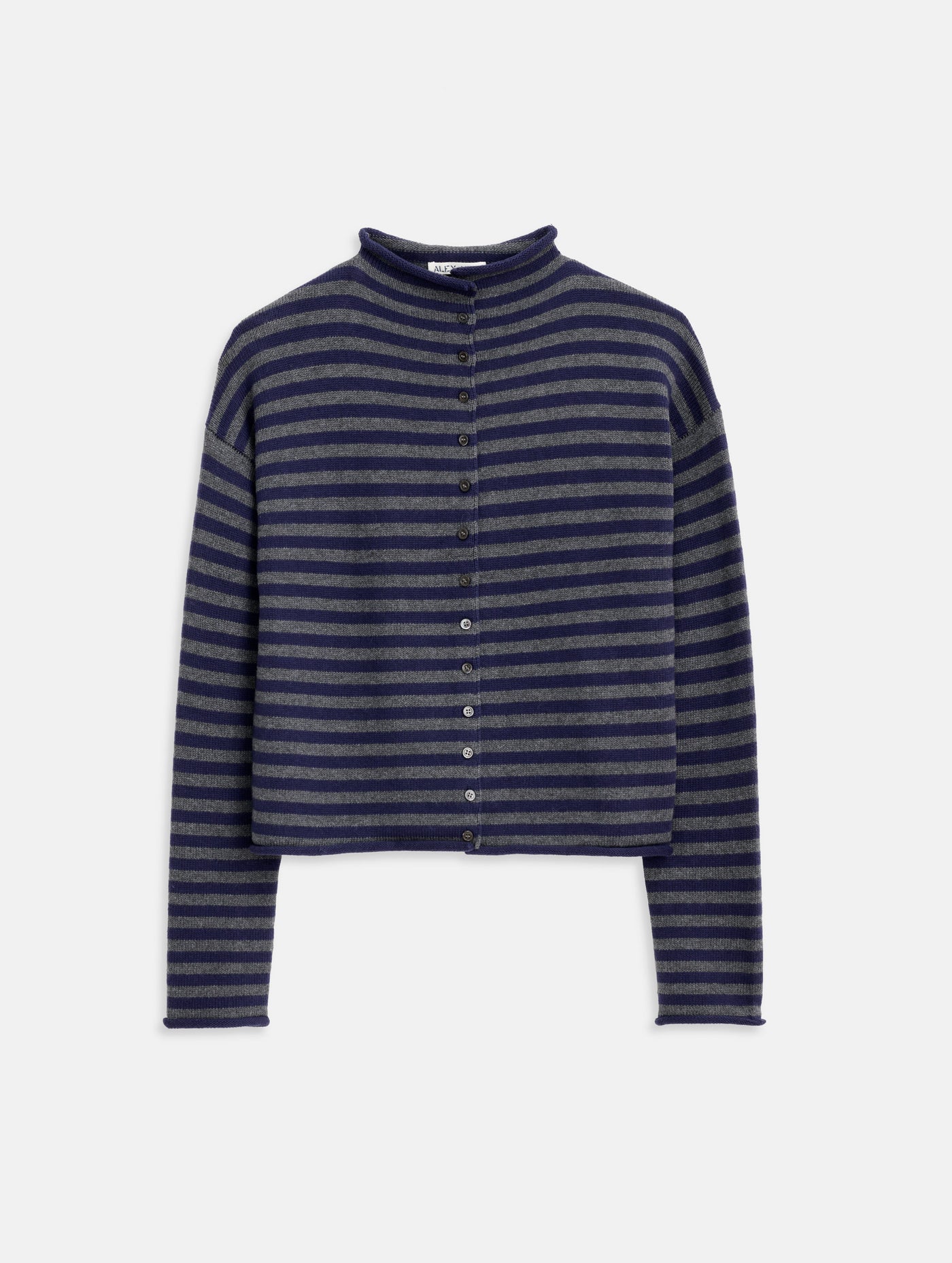 Taylor Striped Cardigan in Cotton Cashmere
