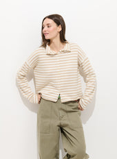 Taylor Striped Cardigan In Cotton Cashmere