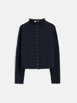 Taylor Rollneck Cardigan In Cotton Cashmere