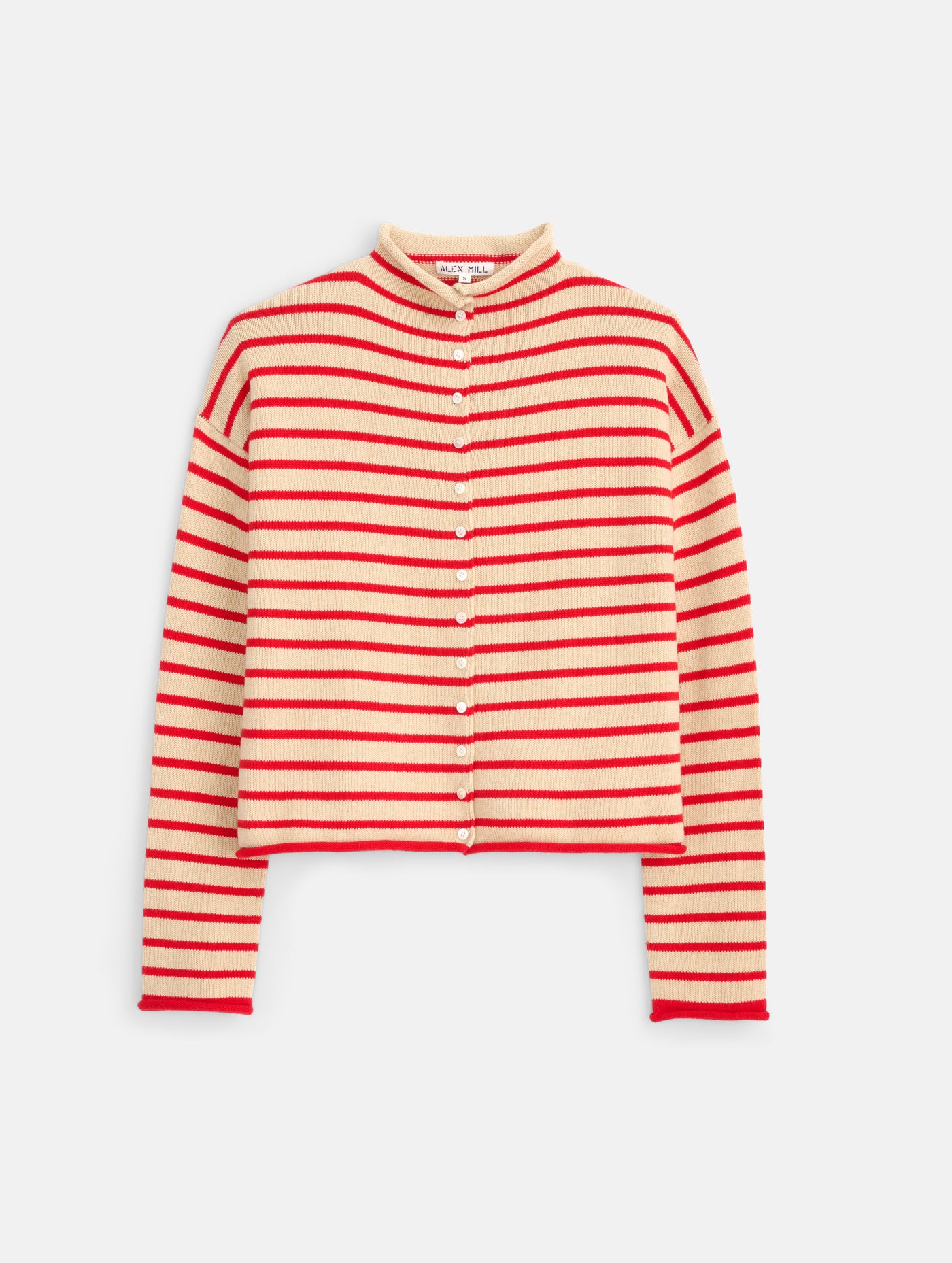 Taylor Striped Cardigan in Cotton Cashmere