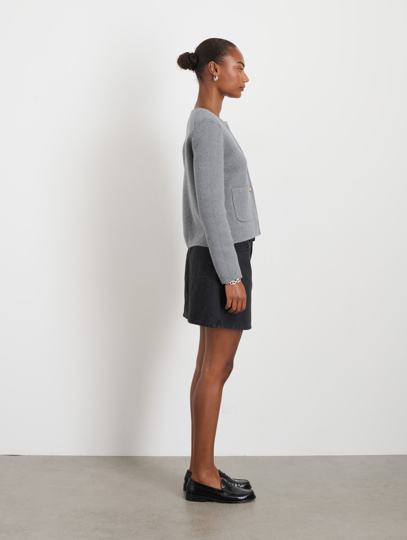 Andie Mini Skirt In Black Denim