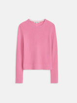 Ava Crewneck Sweater In Extra Fine Merino In Pink