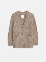Dayana Cardigan In Alpaca In Heather Camel