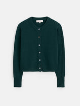 Lucie Cardigan In Cashmere In Cypress Green