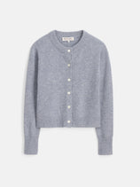 Lucie Cardigan In Cashmere In Icy Grey