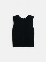 Lucie Vest In Cashmere In Black