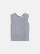 Lucie Vest In Cashmere In Icy Grey