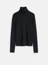Emmaline Turtleneck In Merino Wool In Soot