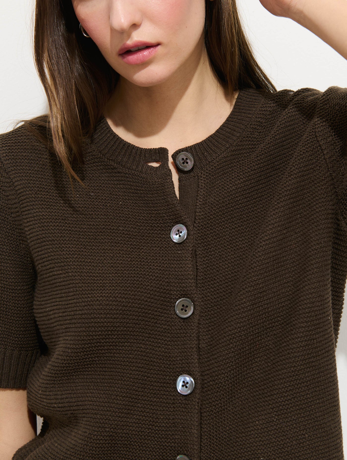 Elle Cardigan In Linen Cotton
