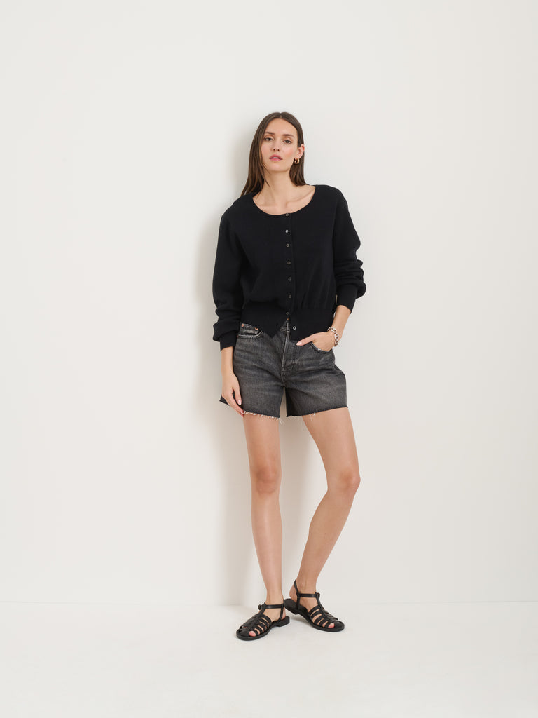 Stella Short in Black Denim from Alex Mill - $88