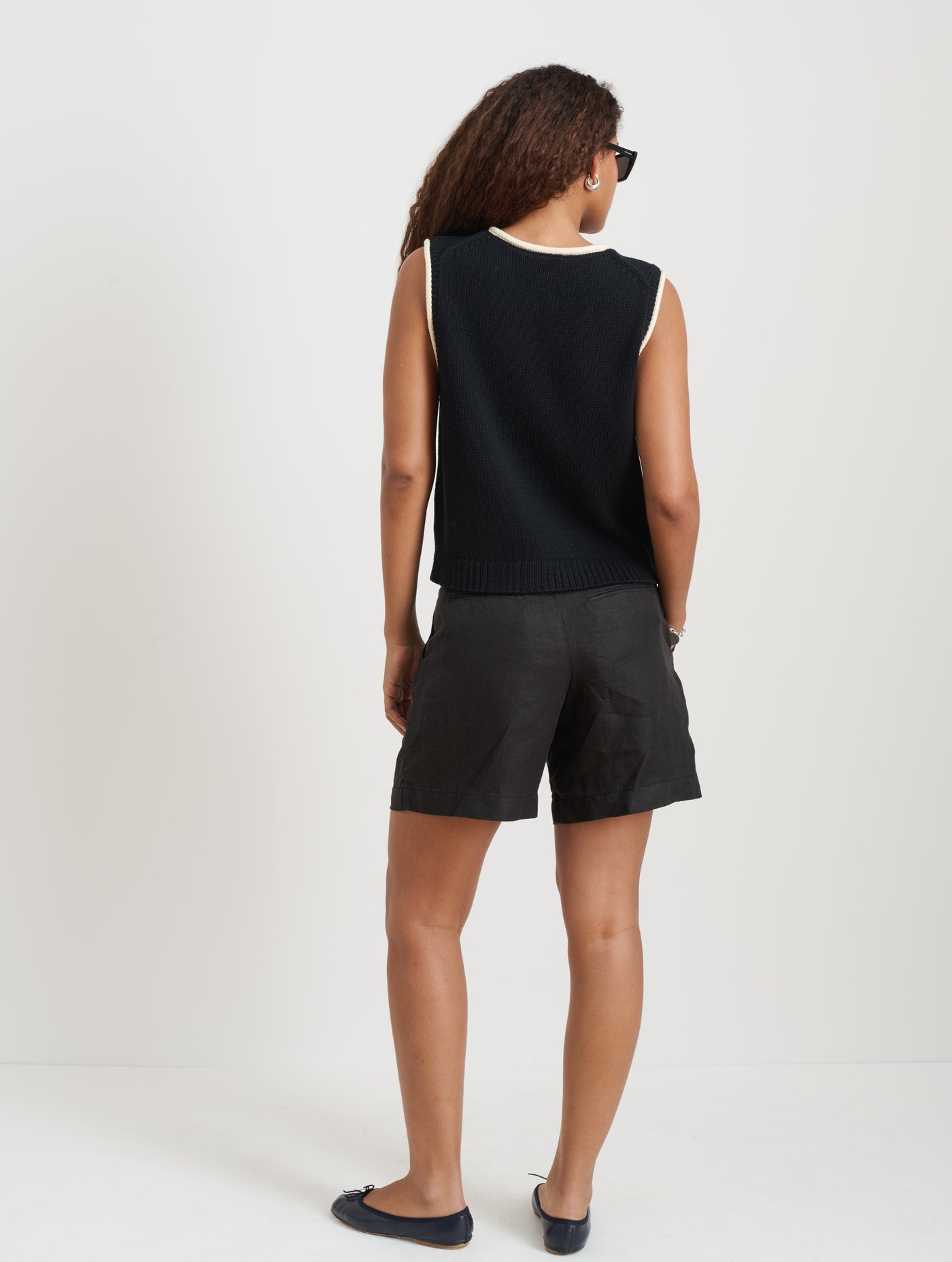 Bridget Tipped Vest in Cotton