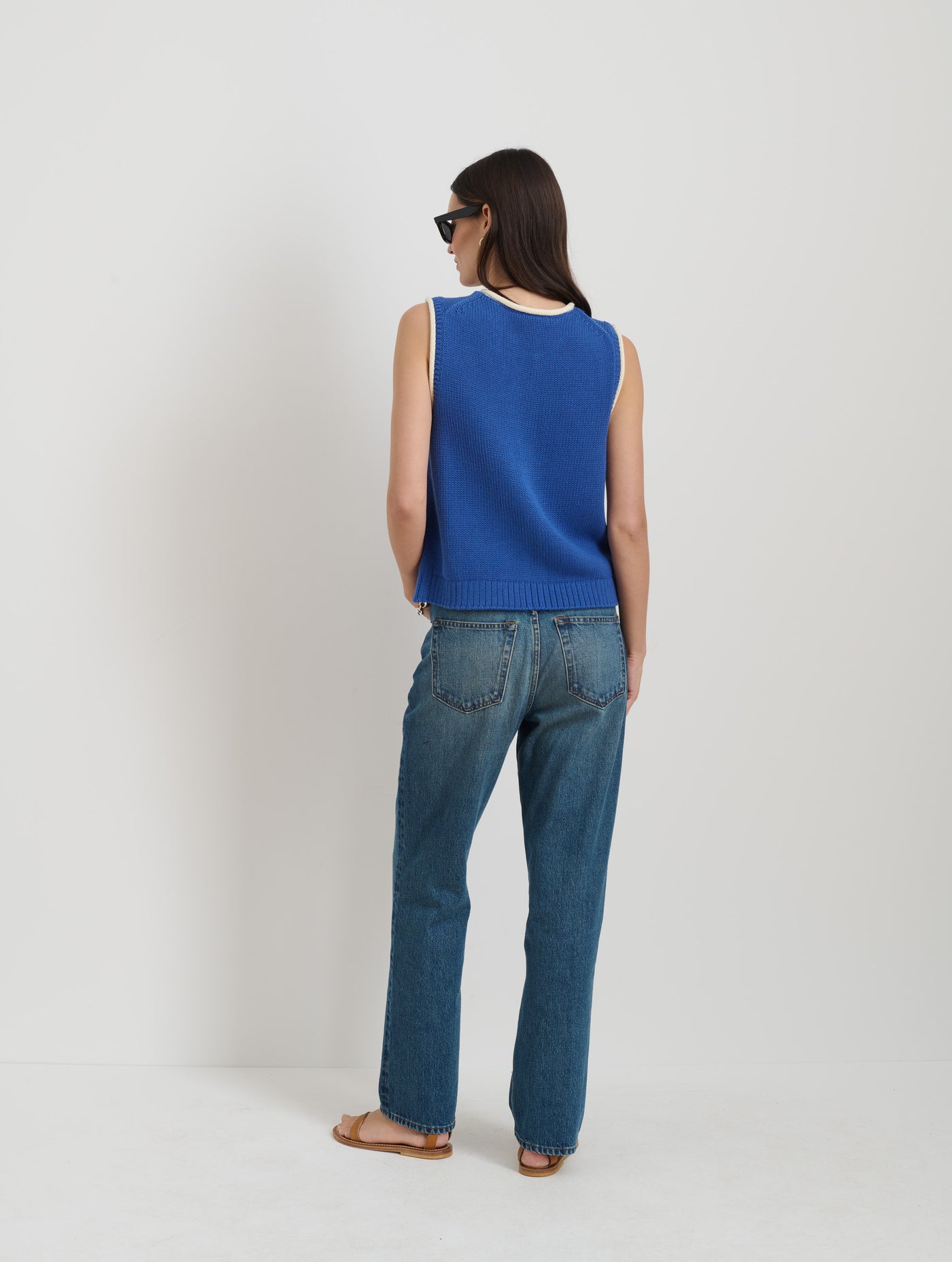 Bridget Tipped Vest in Cotton