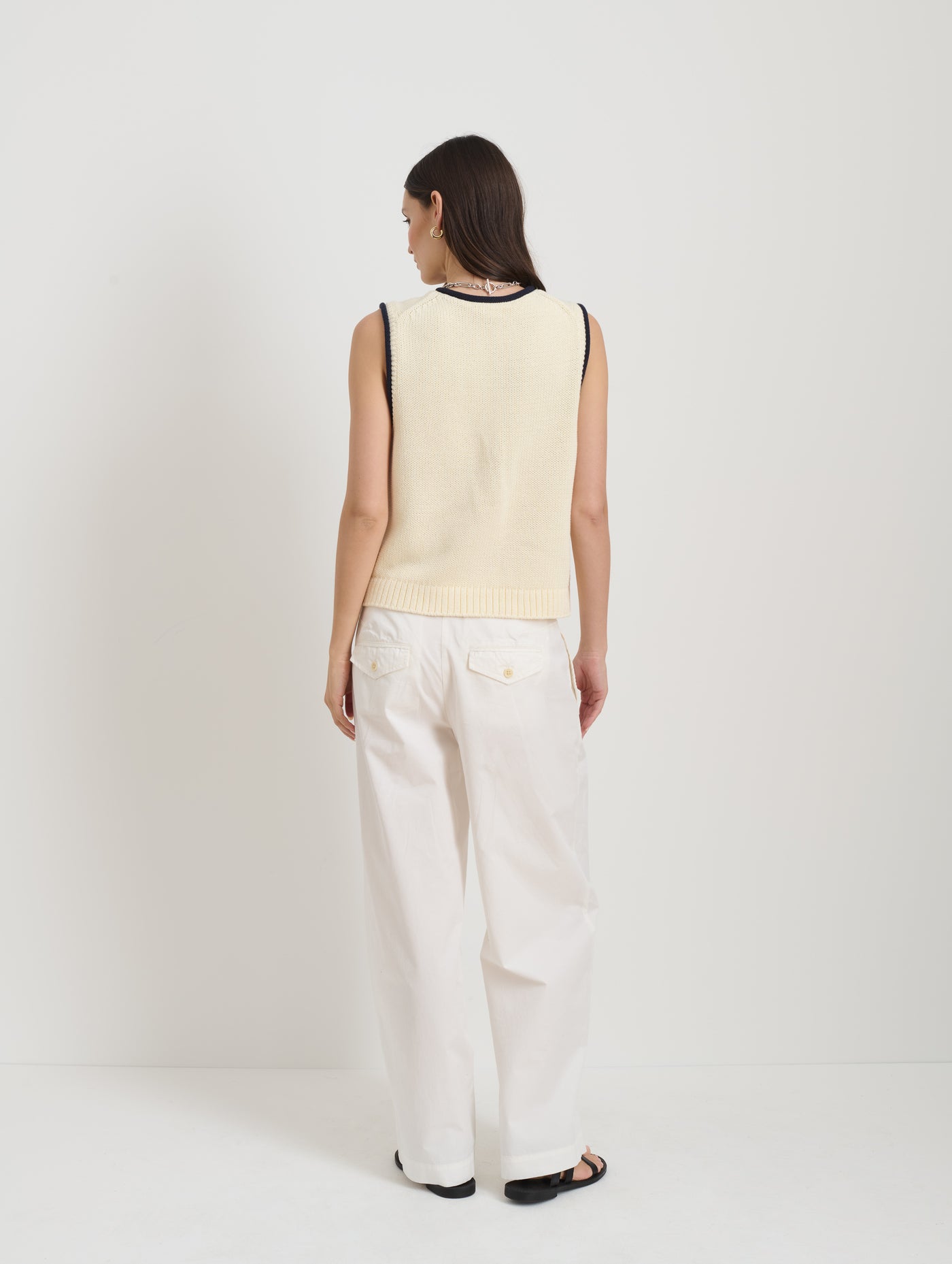 Bridget Tipped Vest in Cotton
