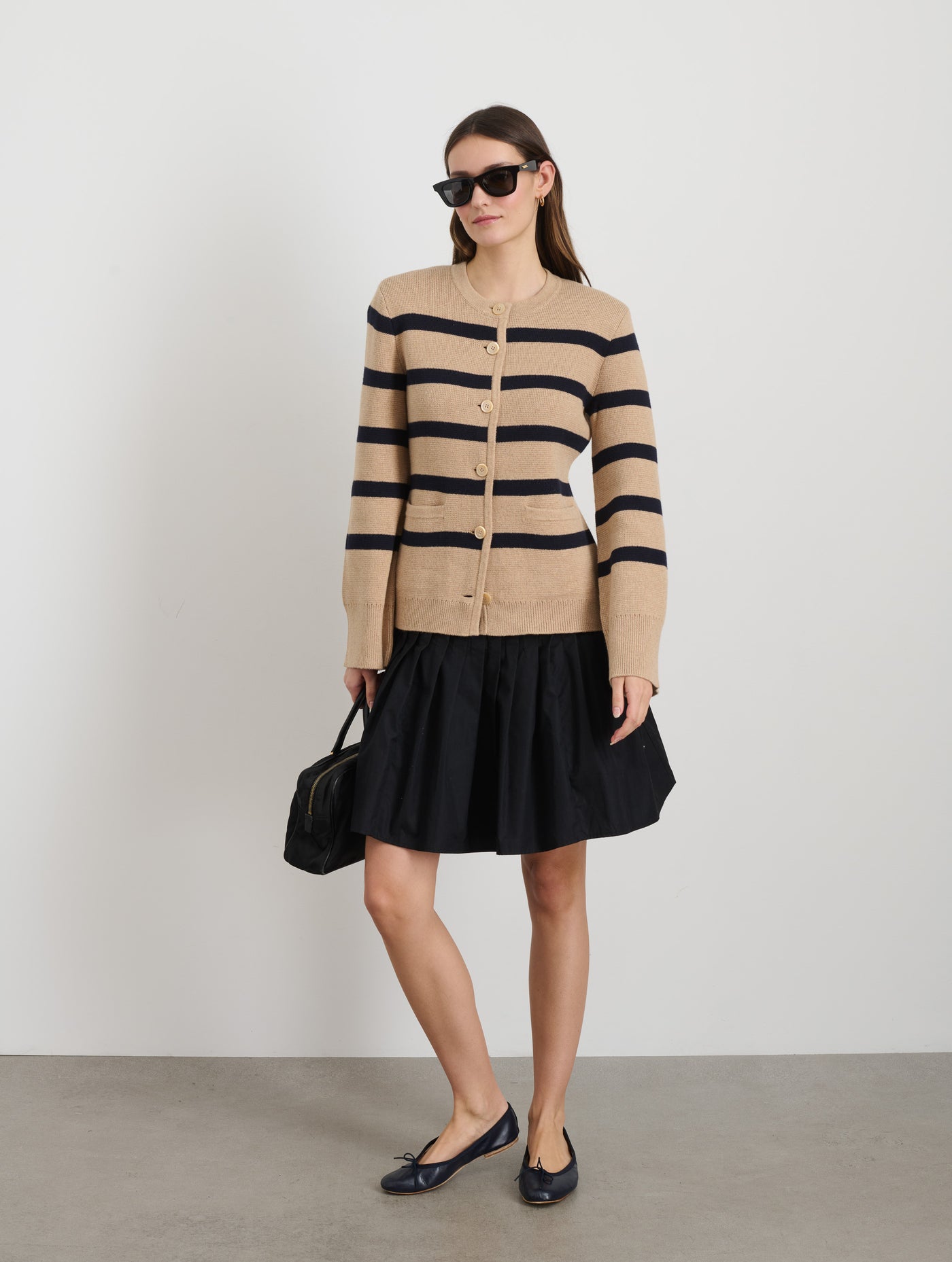 Provence Stripe Sweater Jacket In Cotton Cashmere