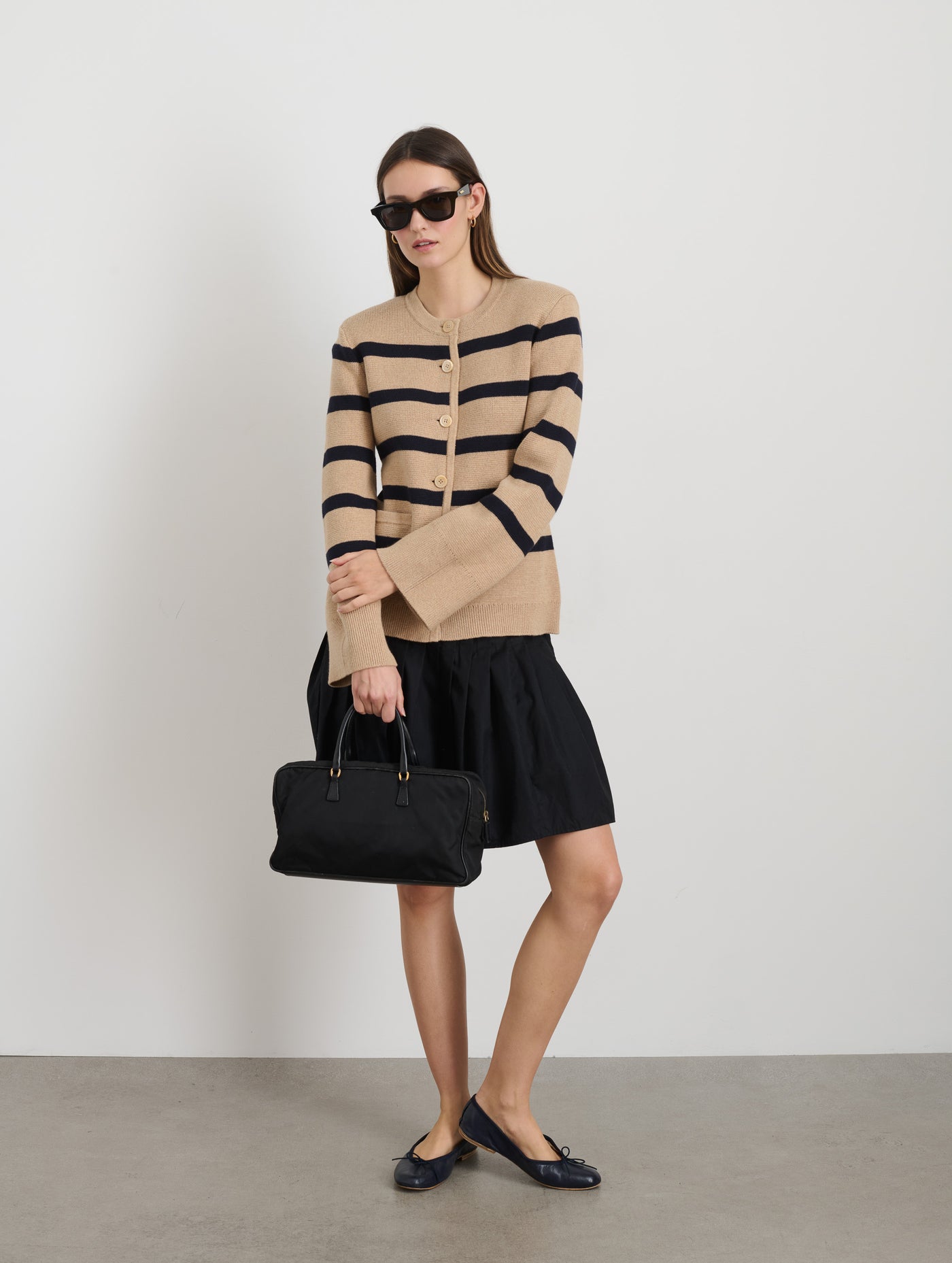 Provence Stripe Sweater Jacket In Cotton Cashmere