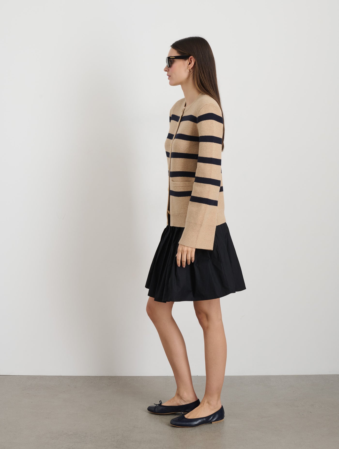 Provence Stripe Sweater Jacket In Cotton Cashmere