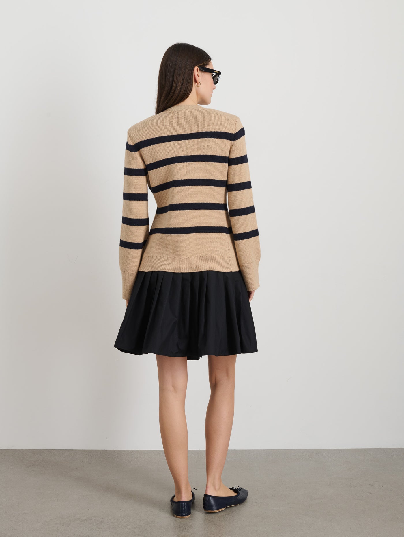 Provence Stripe Sweater Jacket In Cotton Cashmere