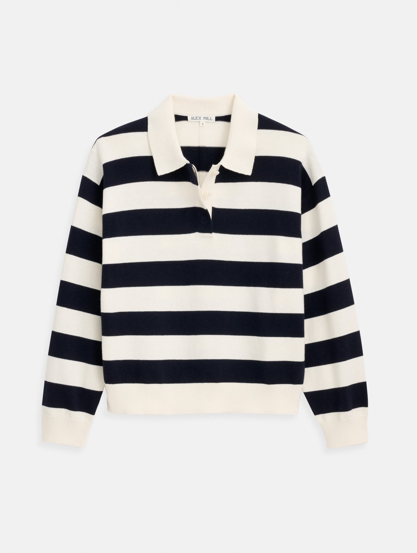 Bond St Striped Polo In Cotton Cashmere