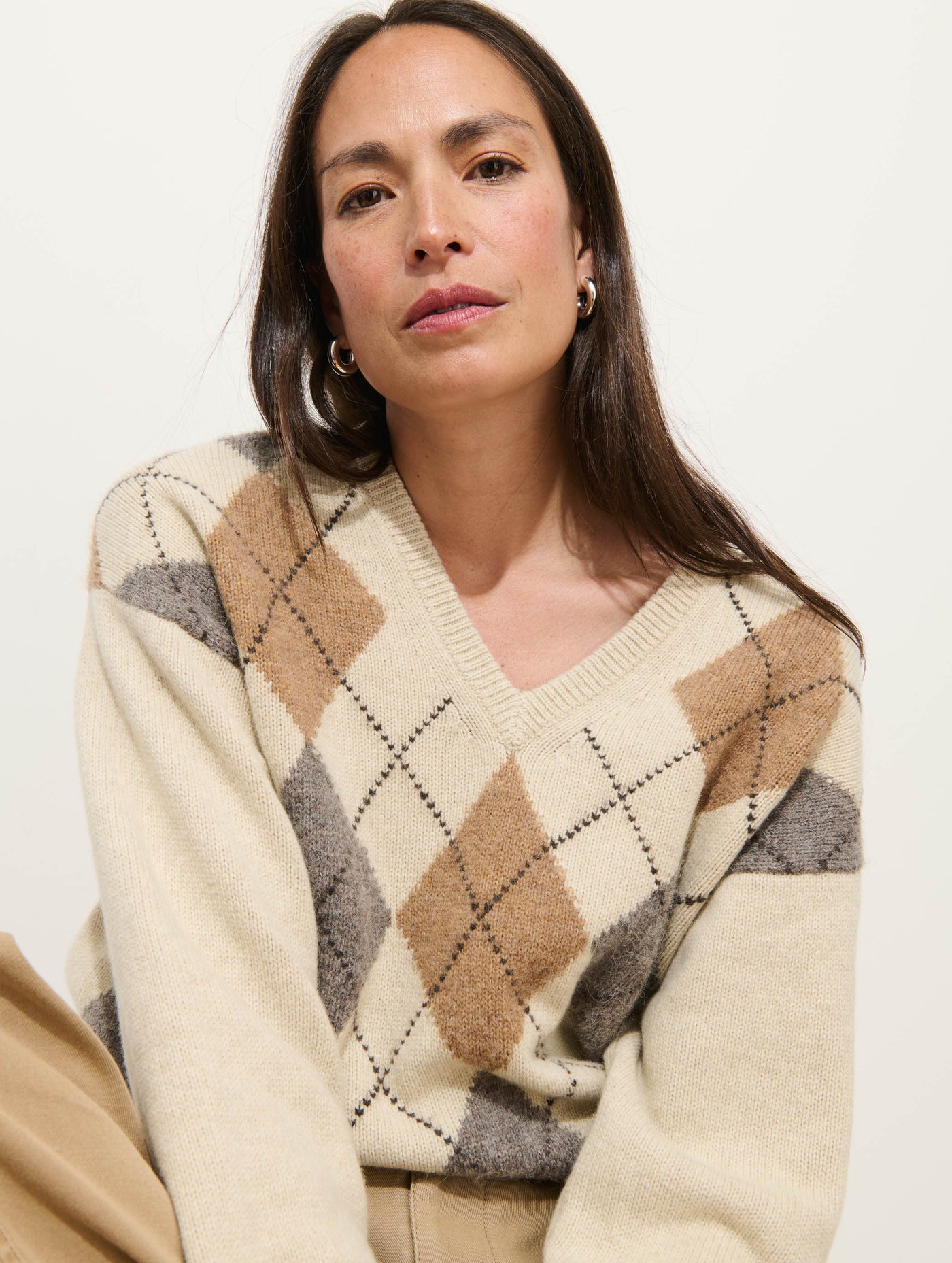 Campbell Argyle V-neck Sweater – Alex Mill