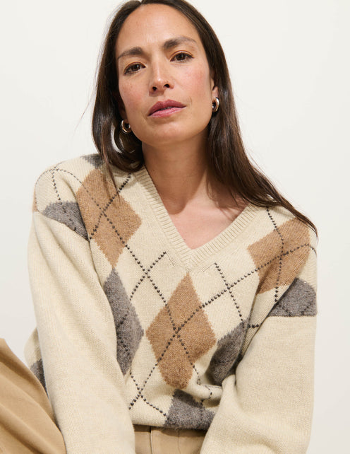 Campbell Argyle V-neck Sweater