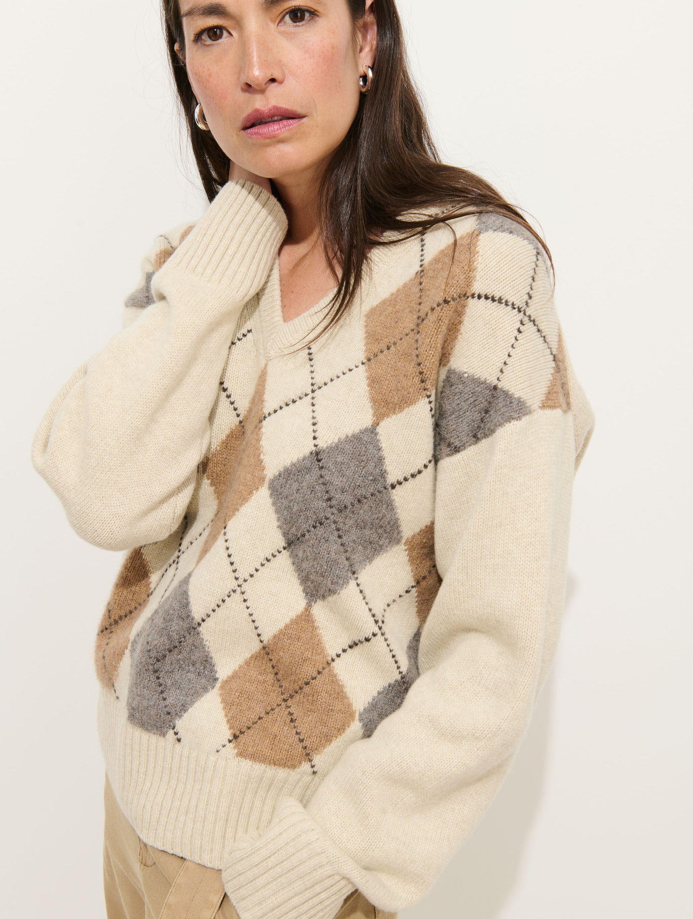 Campbell Argyle V-neck Sweater