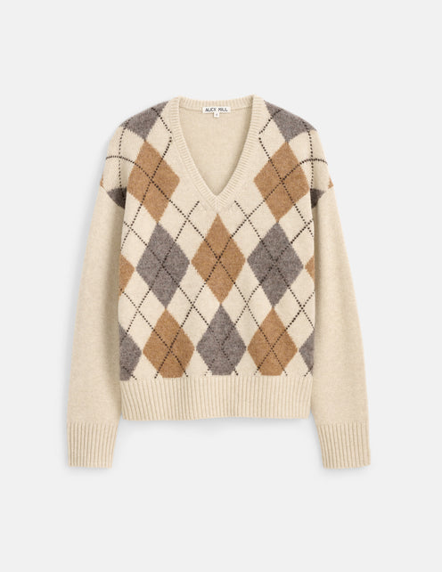 Campbell Argyle V-neck Sweater