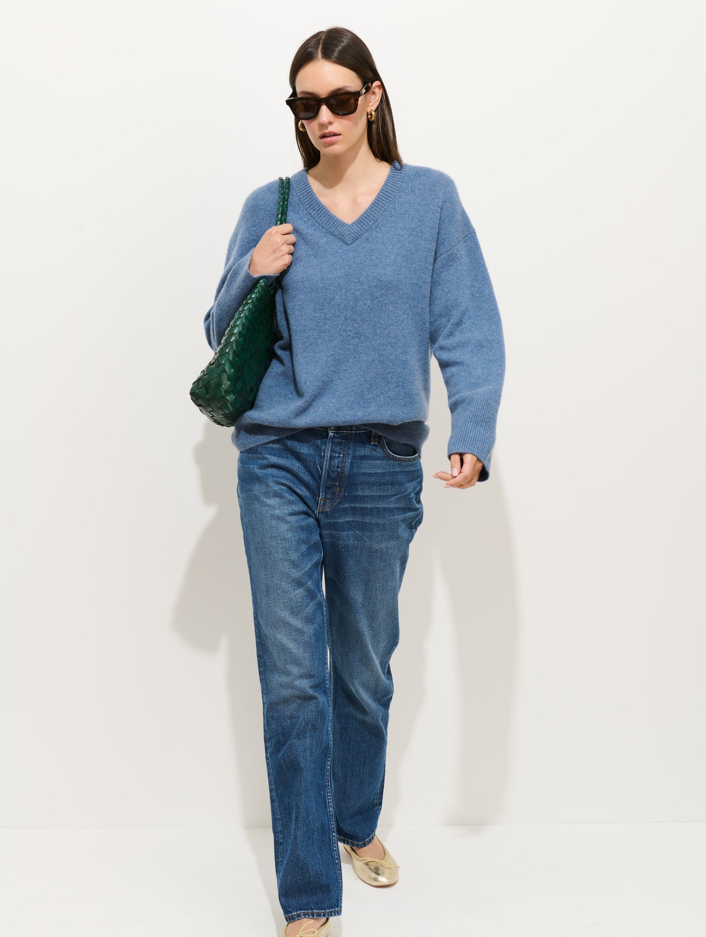 Rowan V-Neck Sweater In Cashmere