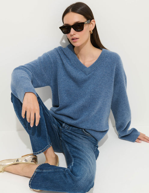 Rowan V-Neck Sweater In Cashmere