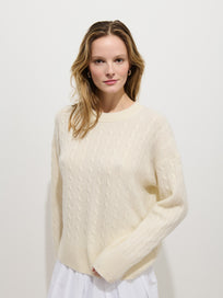 Charlie Cable Sweater In Cashmere
