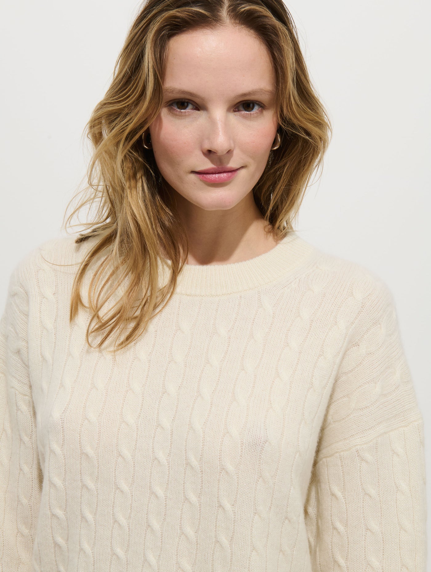 Charlie Cable Sweater In Cashmere
