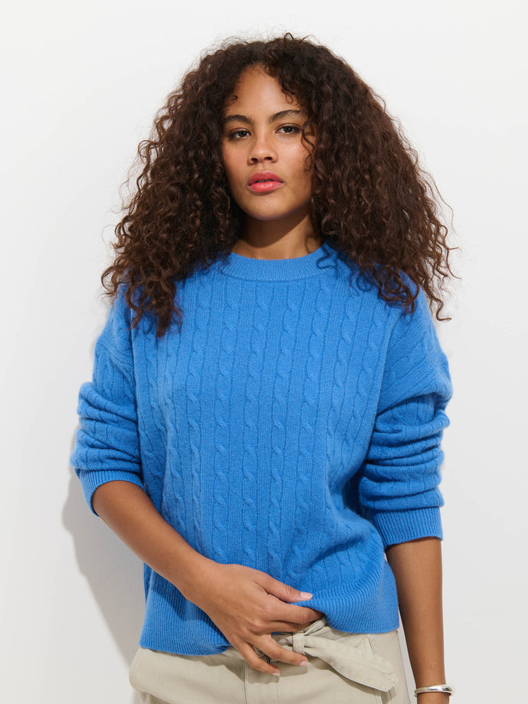 Charlie Cable Sweater In Cashmere