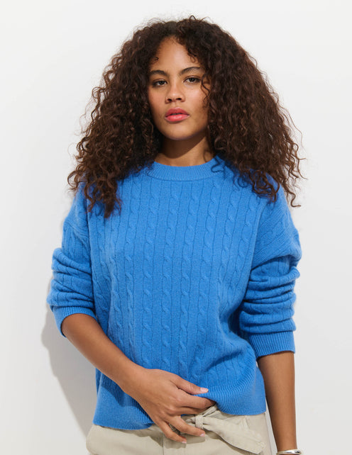 Charlie Cable Sweater In Cashmere