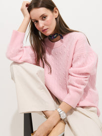 Charlie Cable Sweater In Cashmere