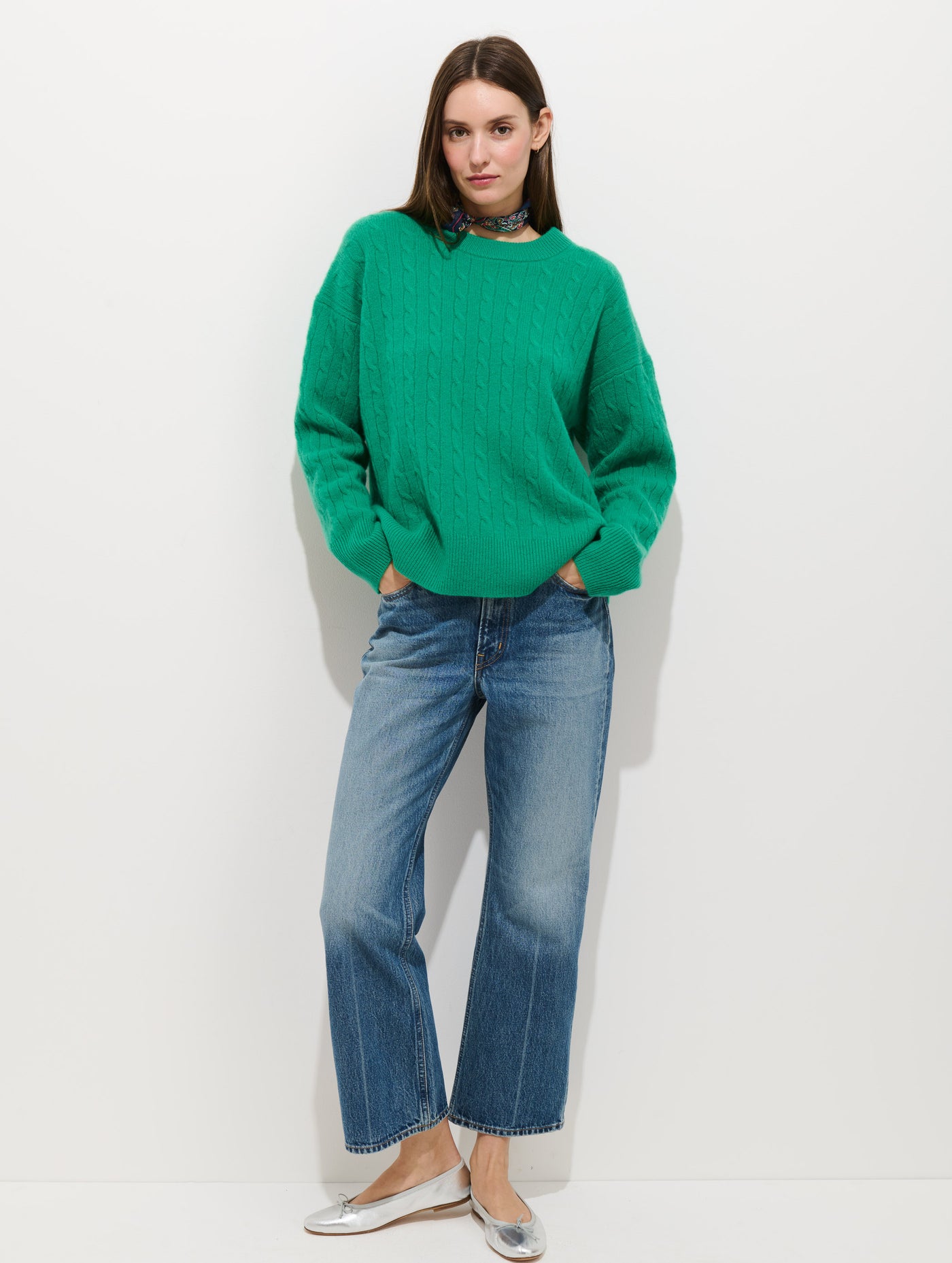 Charlie Cable Sweater In Cashmere