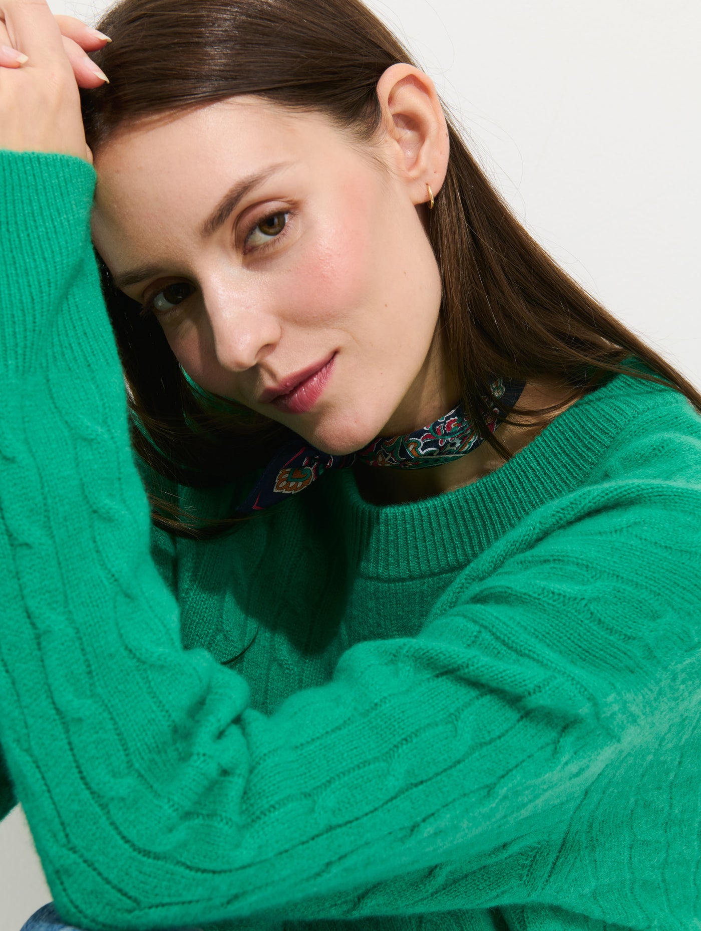 Charlie Cable Sweater In Cashmere