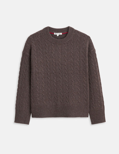 Katherine Cable Sweater In Wool Cotton