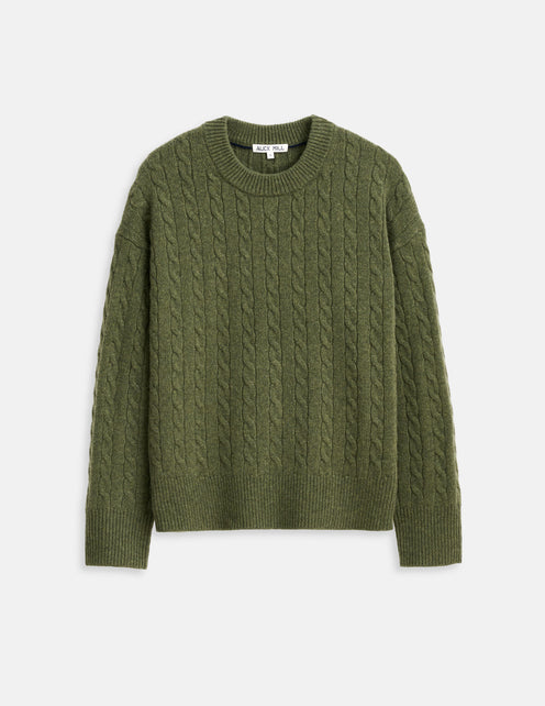 Katherine Cable Sweater In Wool Cotton