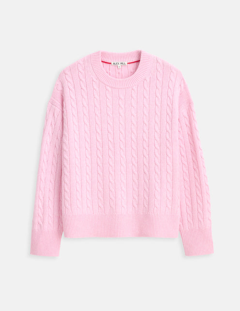 Katherine Cable Sweater In Wool Cotton