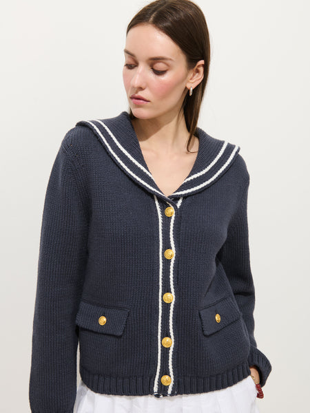 Cassie Sailor Cardigan In Cotton Blend – Alex Mill