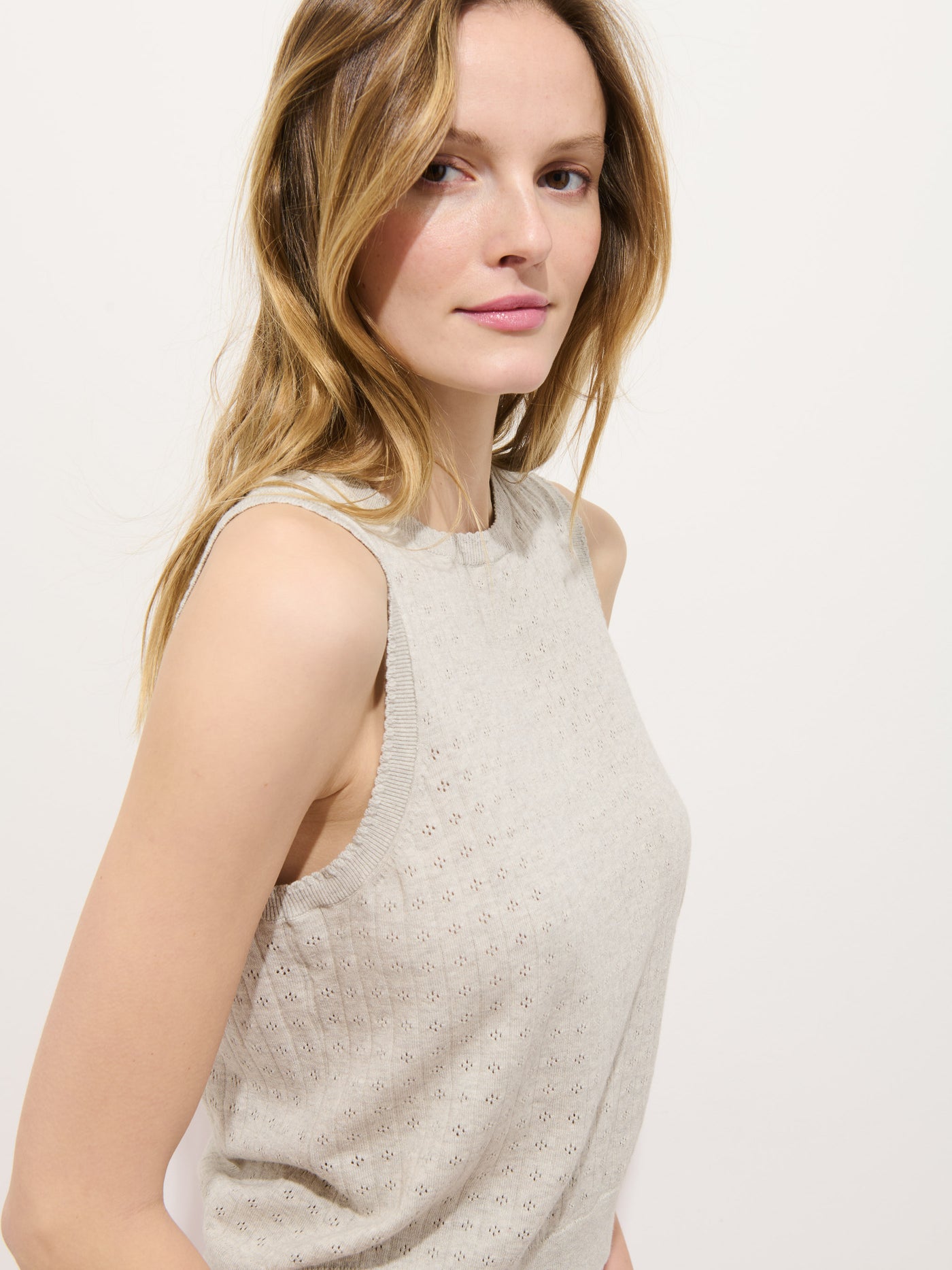 Odette Sweater Tank In Cotton Cashmere