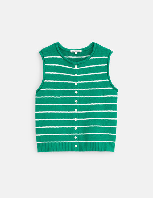 Taylor Striped Vest in Cotton