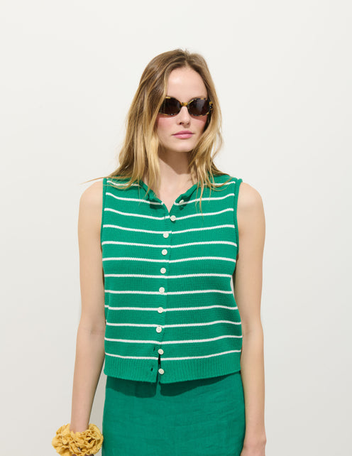 Taylor Striped Vest in Cotton