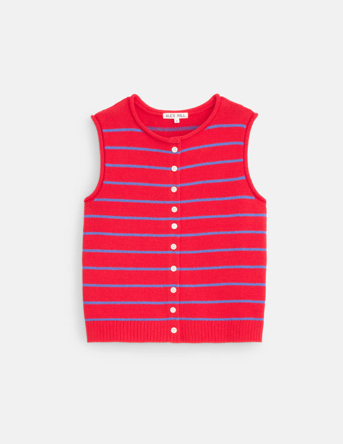 Taylor Striped Vest in Cotton