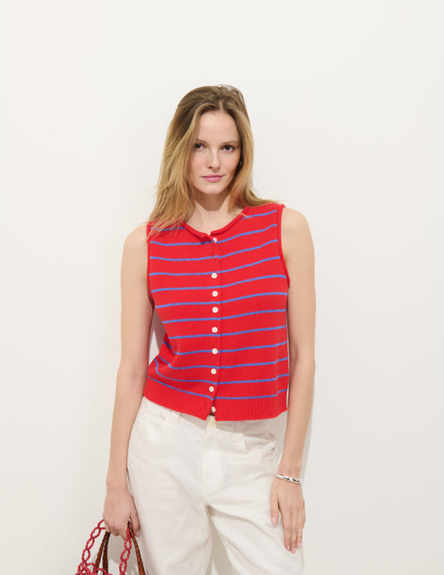 Taylor Striped Vest in Cotton