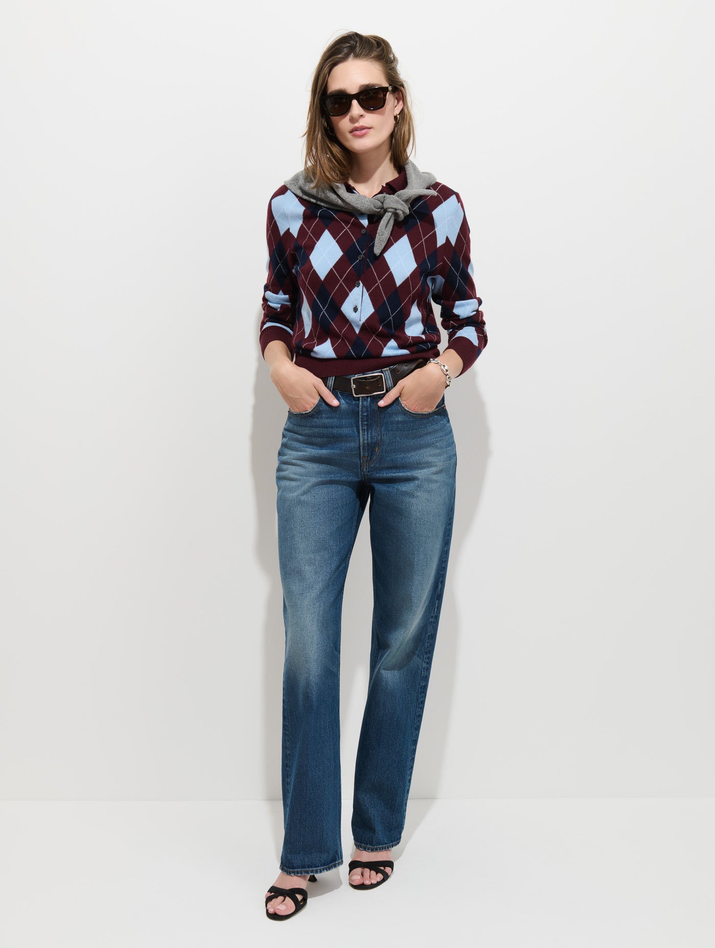 Lillian Polo in Argyle Merino Wool