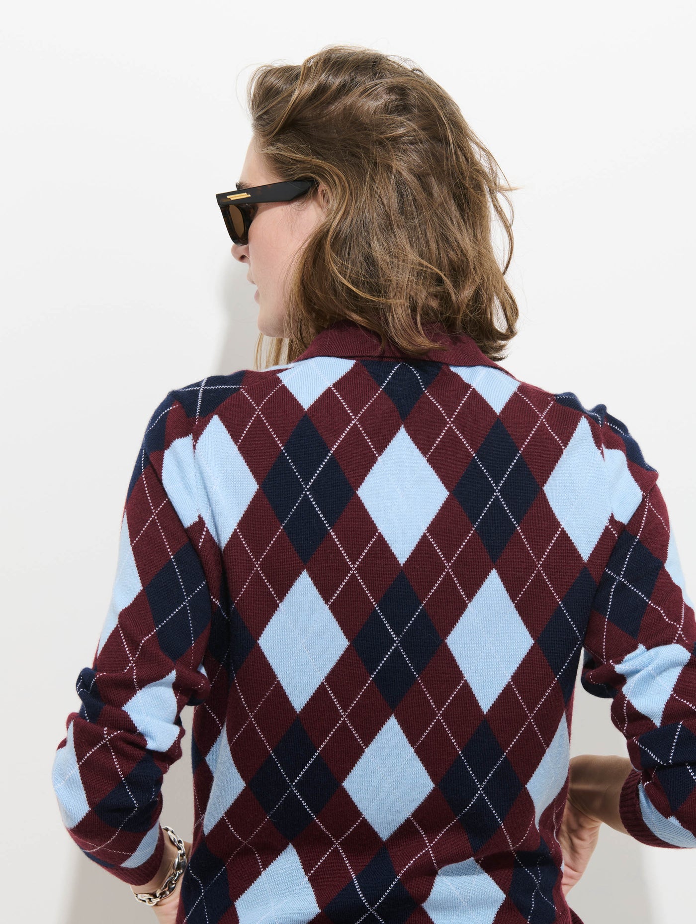 Lillian Polo in Argyle Merino Wool