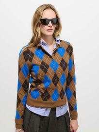 Lillian Polo in Argyle Merino Wool