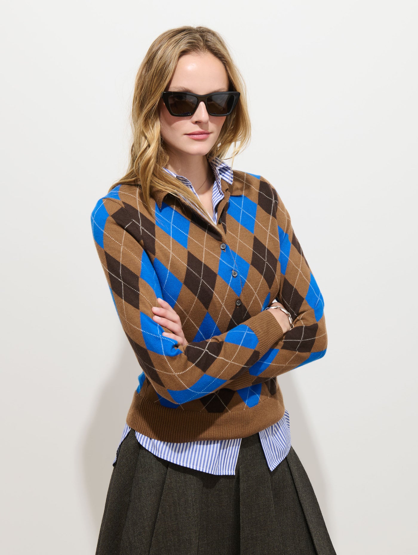Lillian Polo in Argyle Merino Wool