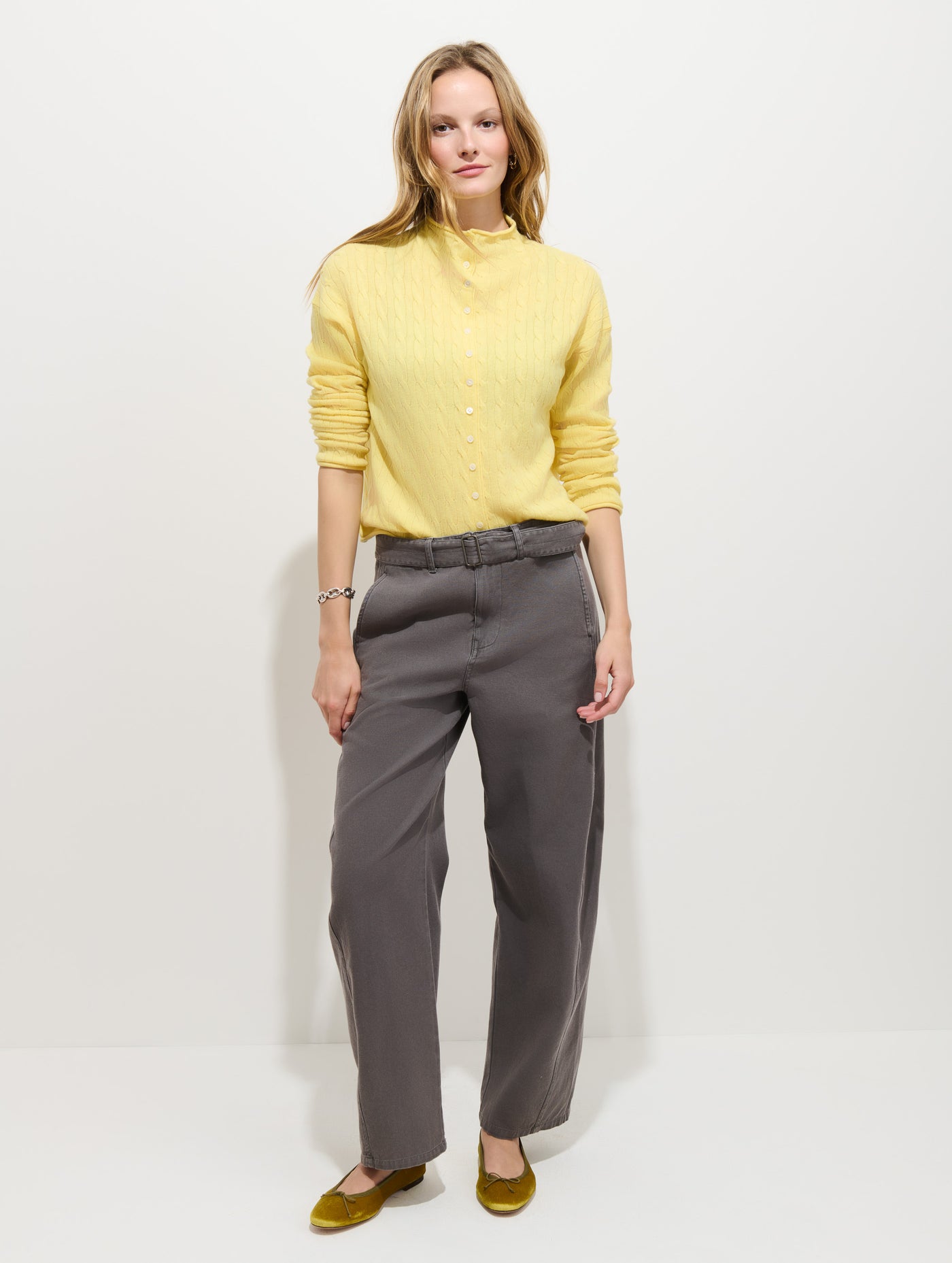 Taylor Cable-Knit Cardigan in Wool Cashmere