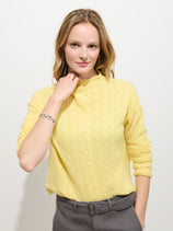 Taylor Cable-Knit Cardigan in Wool Cashmere